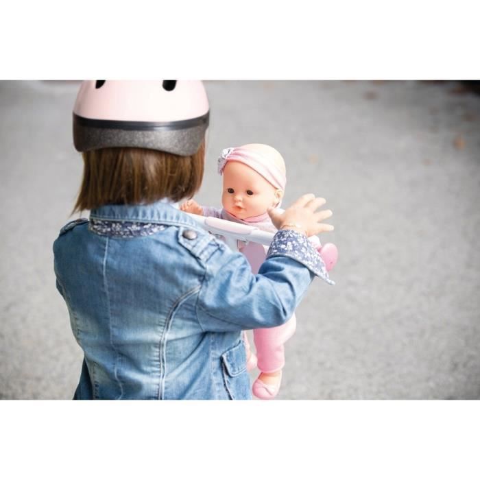 SMOBY - Corolle - Patinette 3 roues silencieuses - Strucure mÈtale - Petite trottinette avec guidon rÈglable et porte poupon