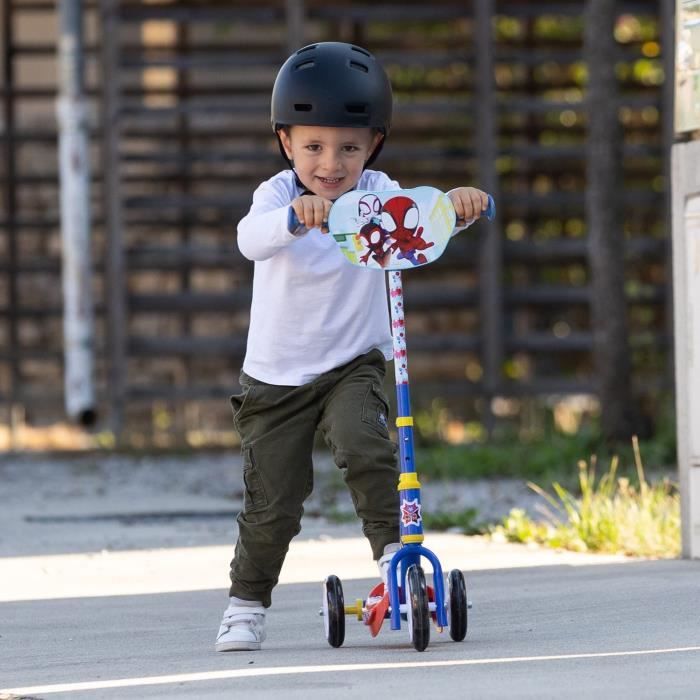 Smoby - Spidey - Patinette 3 roues silencieuses - Structure mÈtal - Trottinette enfant guidon rÈglable