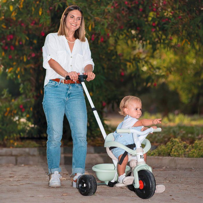 SMOBY - Tricycle Be Fun Confort - Evolutif 3 en 1 - Poignée Parentale Réglable sur 3 Hauteurs - Siege Réglable - Des 10 mois
