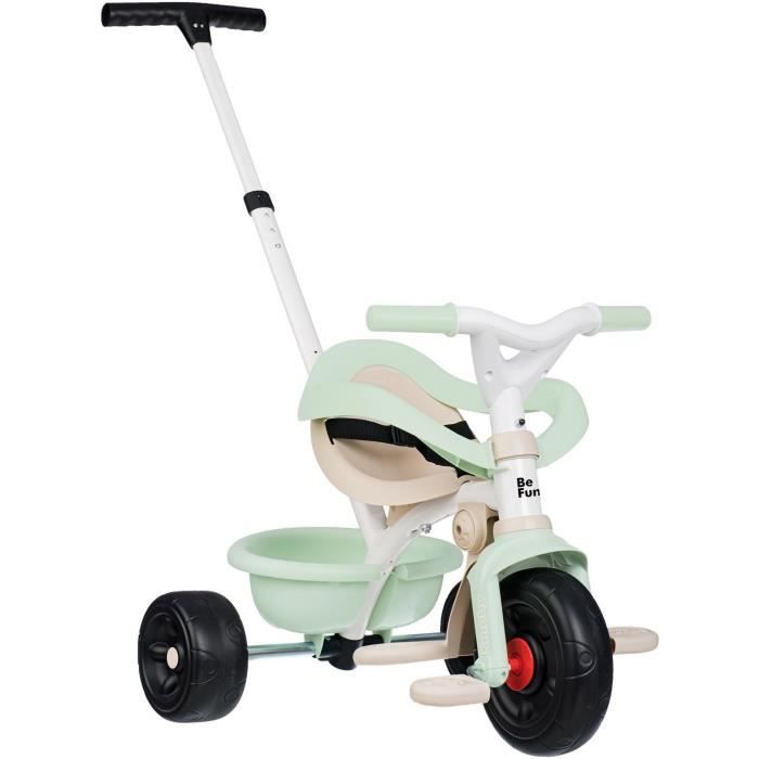SMOBY - Tricycle Be Fun Confort - Evolutif 3 en 1 - Poignée Parentale Réglable sur 3 Hauteurs - Siege Réglable - Des 10 mois
