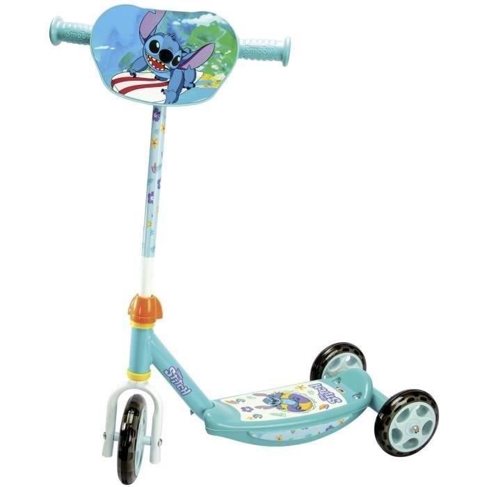 Smoby -Patinette 3 Roues Stitch - Structure en métal - Guidon ajustable - Repose-pied antidérapant - Des 3 ans