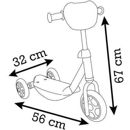 Smoby -Patinette 3 Roues Stitch - Structure en métal - Guidon ajustable - Repose-pied antidérapant - Des 3 ans