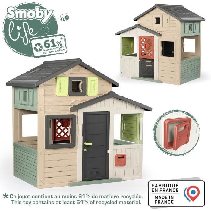Smoby Life - Maison Friends House Evo - Moderne et spacieuse - Portillon - Boite aux Lettres - Des 3 ans