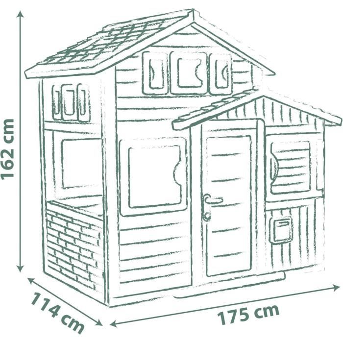Smoby Life - Maison Friends House Evo - Moderne et spacieuse - Portillon - Boite aux Lettres - Des 3 ans