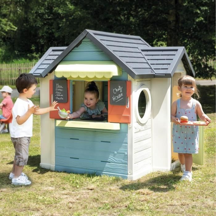 SMOBY Life - Maison Chef House - Maison theme cuisine et marchande - Nombreuses fonctions de jeu - Matiere recyclée - Des 2 ans