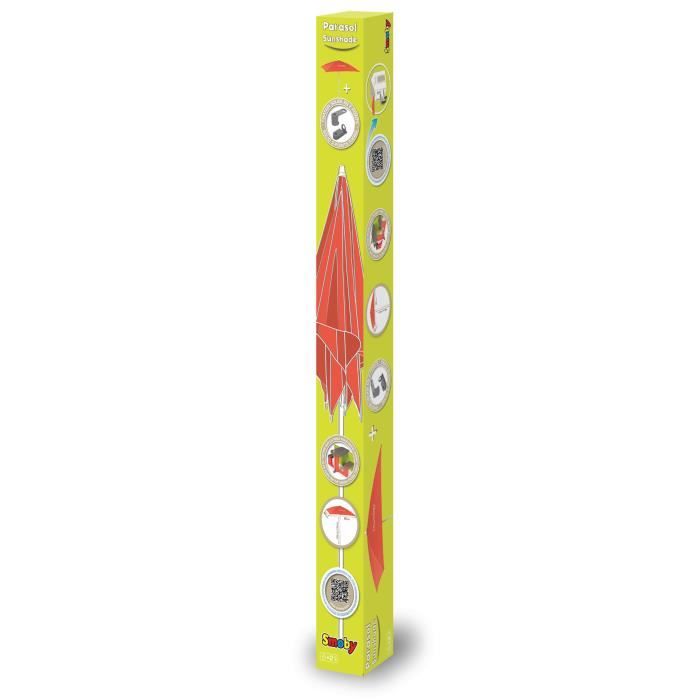Smoby - Parasol pour tables pique-nique - 80 x 90 cm - Rouge