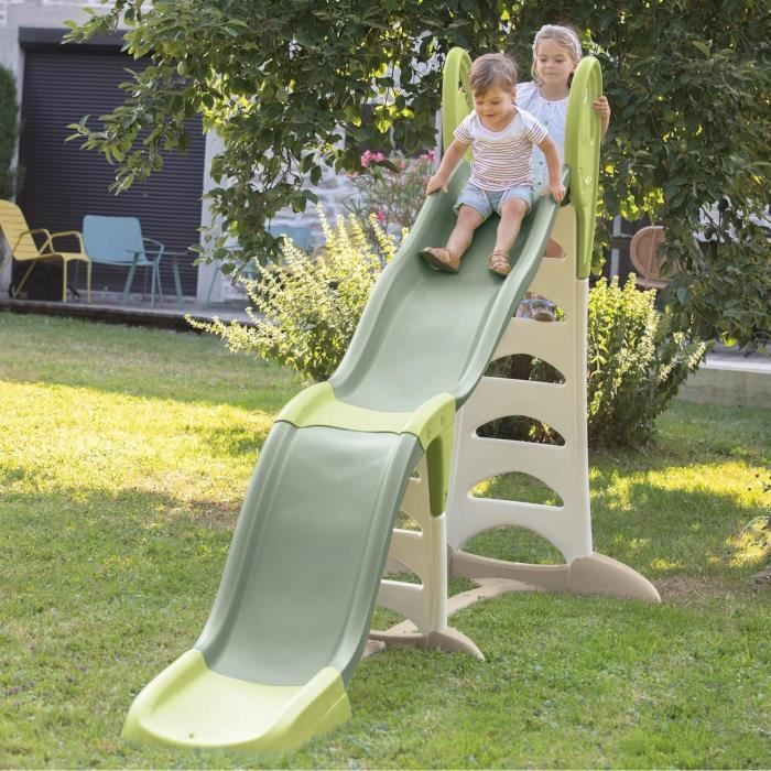 SMOBY Life - Toboggan Super Megagliss - Evolutif 2 en 1 - Glisse de 170 a 360 cm - Echelle, marches antidérapantes - Des 2 ans