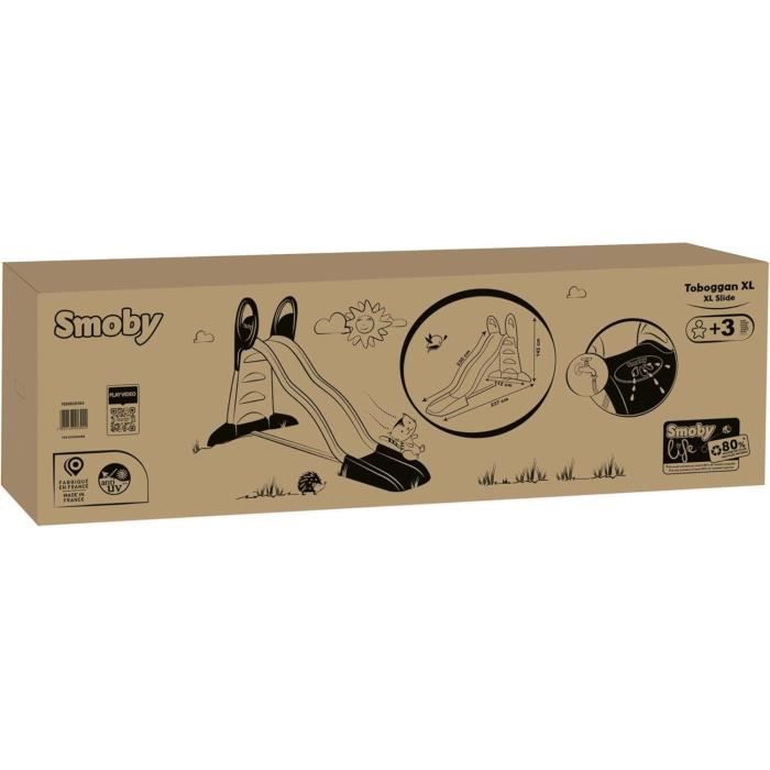 SMOBY Life - Toboggan XL - Glisse de 2m30 - Marches anti dérapantes - Des 3 ans