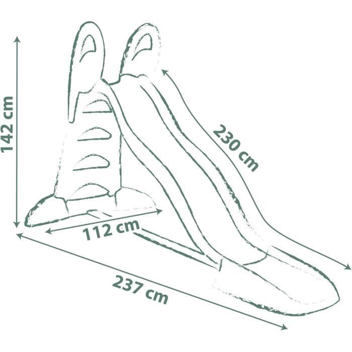 SMOBY Life - Toboggan XL - Glisse de 2m30 - Marches anti dérapantes - Des 3 ans