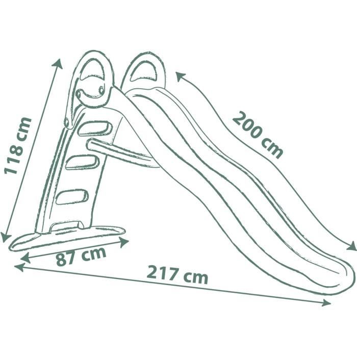 SMOBY Life - Toboggan Funny - Glisse de 2m - Echelle, marches antidérapantes - Anti-UV - Matiere Recyclé - Des 2 ans
