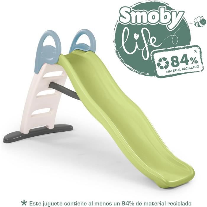 SMOBY Life - Toboggan Funny - Glisse de 2m - Echelle, marches antidérapantes - Anti-UV - Matiere Recyclé - Des 2 ans