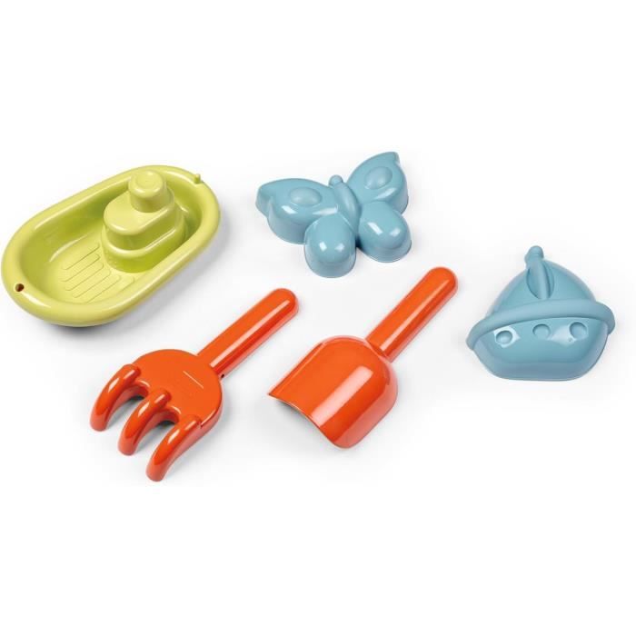 SMOBY Life - Table Sable et Eau - 2 bacs amovibles, pelle, râteau, bateau, moules a sable - Jouet d'extérieur - Des 18 mois