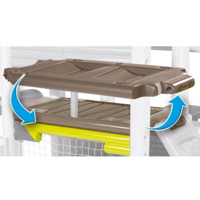 SMOBY - Fun Center - Maison de jeux multi-activitÈs : toboggan, basket, foot, escalade - FabriquÈ en France