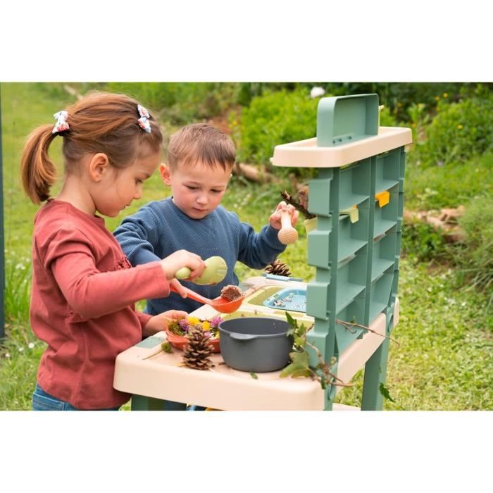Smoby Life - Mud Kitchen - Jeu de cuisine en extérieur - 15 accessoires - Anti-UV - Matiere Recyclée - Des 3 Ans