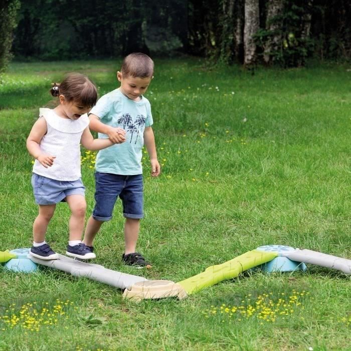 Smoby - Parcours de motricitÈ Aventure - 4 plots + 4 planches - Equilibre, coordination, Èveil, sensoriel - FabriquÈ en France