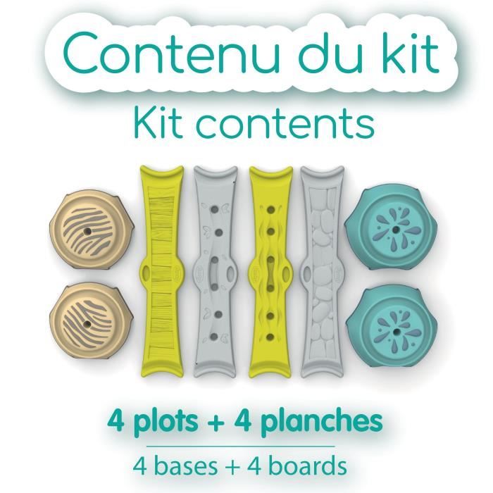 Smoby - Parcours de motricitÈ Aventure - 4 plots + 4 planches - Equilibre, coordination, Èveil, sensoriel - FabriquÈ en France