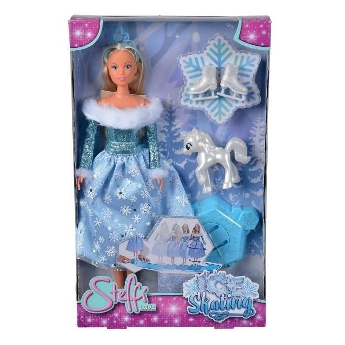 PoupÈe Steffi Love - SILVERTORN - SL PATINAGE - Patinage sur glace - Robe a flocons de neige - Couronne
