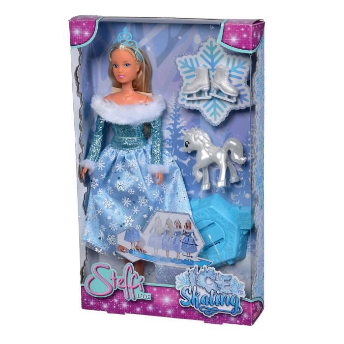 PoupÈe Steffi Love - SILVERTORN - SL PATINAGE - Patinage sur glace - Robe a flocons de neige - Couronne
