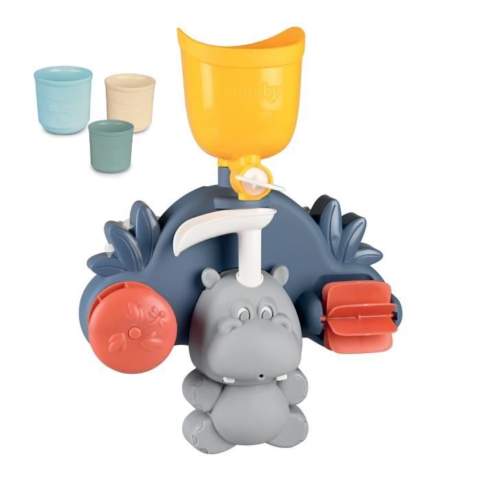 Jouet de bain Smoby Little Smoby Hippo - Toboggan et roues pour bÈbÈ de 18 mois - Bleu et vert