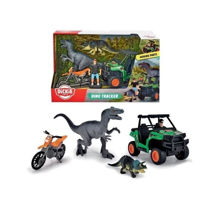 Coffret Chasseur de Dinosaures - Dickie - 1 Figurine ArticulÈe et 2 Dinosaures Inclus
