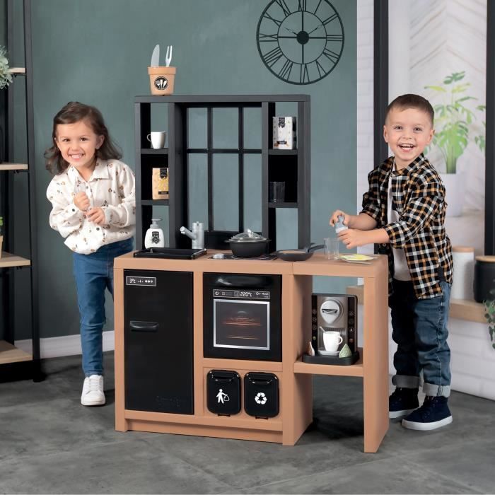 Cuisine pour enfants Smoby Loft avec 32 accessoires, design industriel, des 3 ans