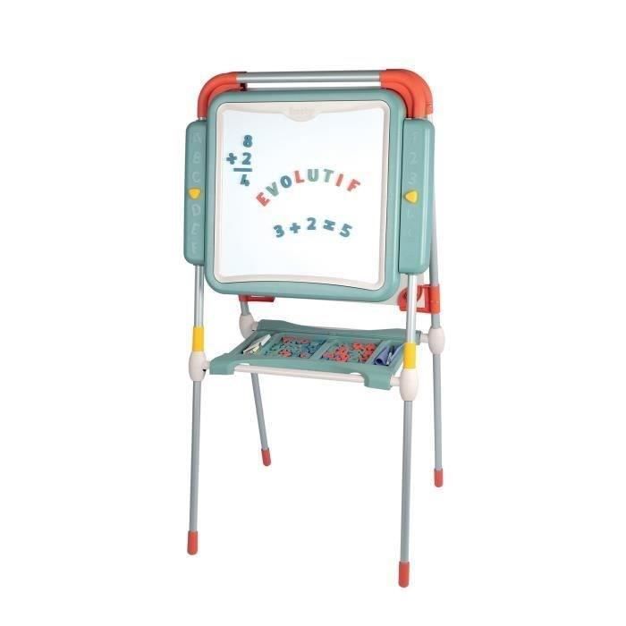 Smoby - Tableau Evolutif - Hauteur ajustable - Double face magnÈtique et ardoise - 80 Accessoires Inclus - Des 3 Ans