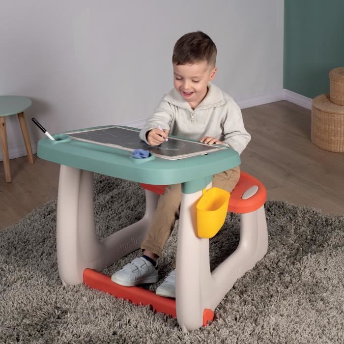 Bureau Petit Ecolier - Smoby - 80 Accessoires Inclus - Vert - 63 X 69 X 58 - Des 3 ans