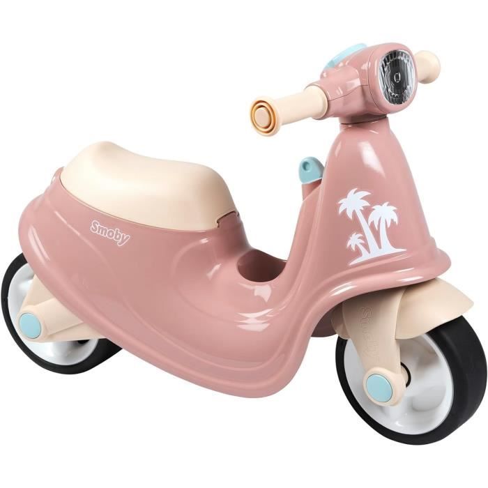 Smoby - Porteur scooter Rose - Coffre a Jouets - Roues silencieuses DÈs 2ans