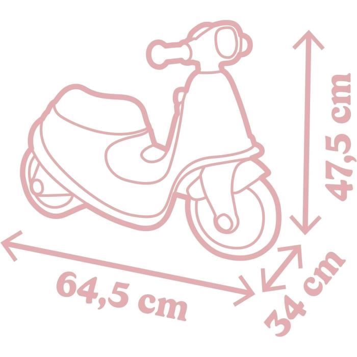 Smoby - Porteur scooter Rose - Coffre a Jouets - Roues silencieuses Dés 2ans