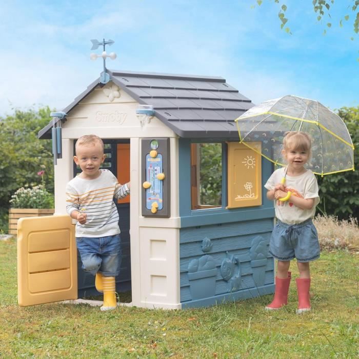 Smoby Maison enfant 4 Saisons - Cabane éducative - Activités ludique sur le theme de la Météo - Fabriqué en France