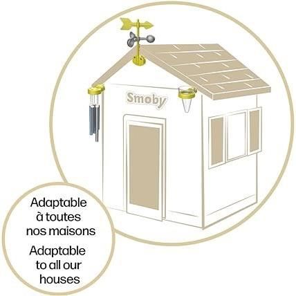 Smoby - Kit MÈtÈo - Accessoires de Maison Smoby - Carillon + pluviometre + girouette - DÈs 2 ans