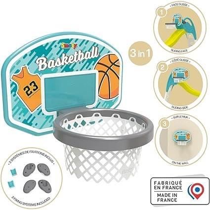 Smoby - Panier de Basket enfant - Accessoire de toboggan Smoby - 3 en 1 - DÈs 3 ans