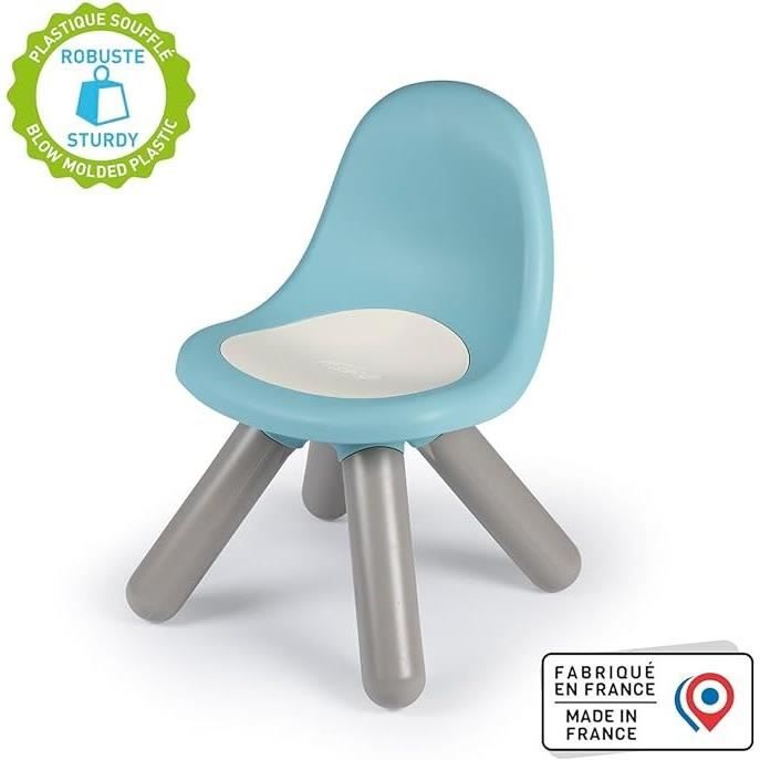 Smoby - Chaise enfant Bleue- ExtÈrieur et IntÈrieur - H27cm - Fabrication franÁaise