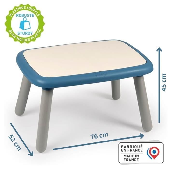 Smoby - Table enfant - Bleu - ExtÈrieur IntÈrieur - Traitement Anti-UV - Fabriquer en France