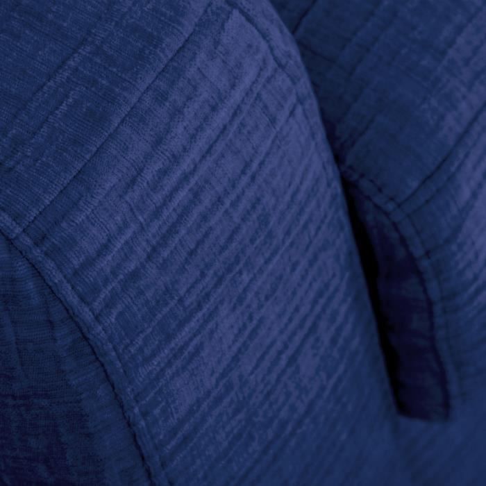 Canapé convertible express - 2/3 places - SOA - Tissu gauffré - Saphir - Matelas 15 cm - 195 x 100 x 91 cm - DUNLOPILLO