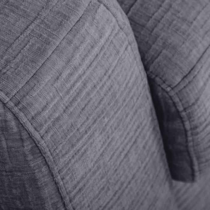 Canapé convertible express - 3 places - SOA - Tissu gauffré - Gris souris - Matelas 15 cm - 215 x 100 x 91 cm - DUNLOPILLO