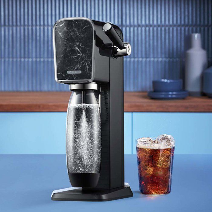 Machine a soda et eau pétillante SODASTREAM - ART Marbre - 1 bouteille 1 L compatible lave-vaisselle - 1 recharge de gaz 60L