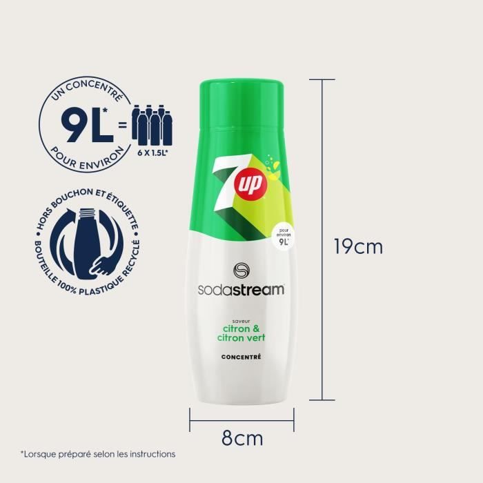Concentrés SODASTREAM - Lot de 6 concentrés 7UP - Jusqu'a 54L de boissons - 440ml
