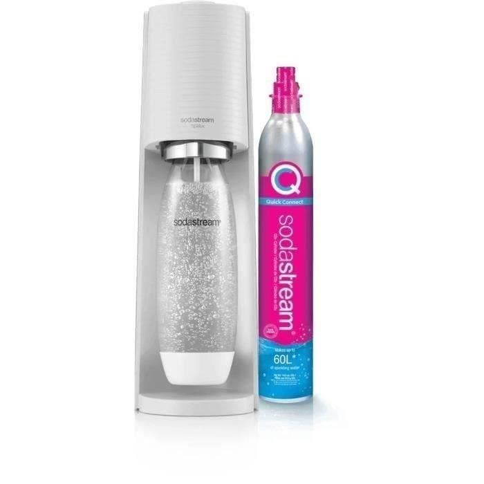 Machine a soda et eau pétillante SODASTREAM - TERRA Blanche - 1 bouteille compatible lave-vaisselle - 1 recharge de gaz 60L