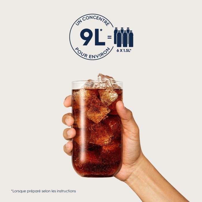 Concentrés SODASTREAM - Lot de 6 concentrés Cola sans sucres - Jusqu'a 54L de boissons - 440ml