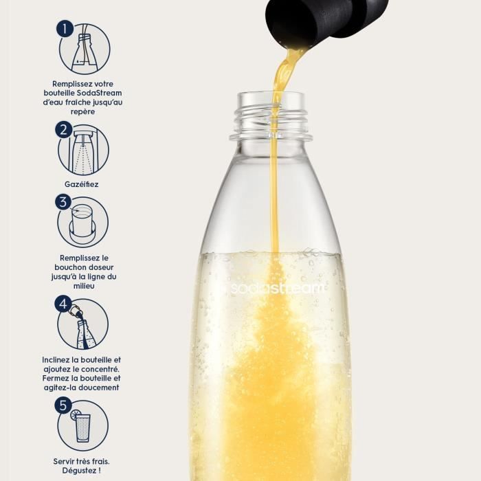 Concentrés SODASTREAM - Lot de 6 concentrés Citron sans sucres - Jusqu'a 54L de boissons - 440 ml