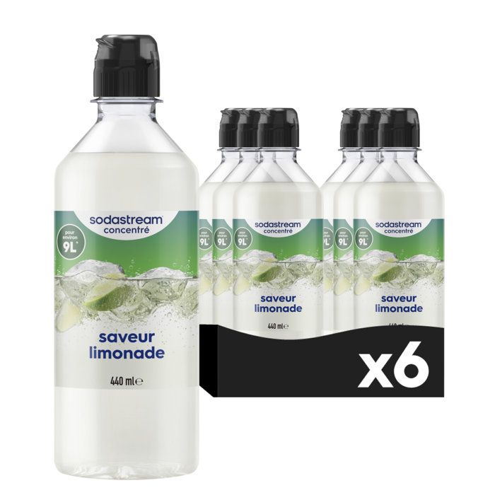 Concentrés SODASTREAM - Lot de 6 Concentrés Limonade - Jusqu'a 54L de boissons - 440ml