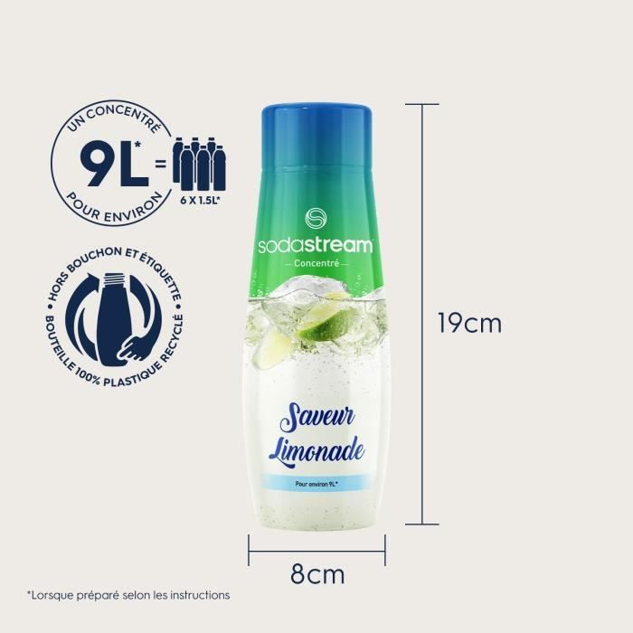 Concentrés SODASTREAM - Lot de 6 Concentrés Limonade - Jusqu'a 54L de boissons - 440ml
