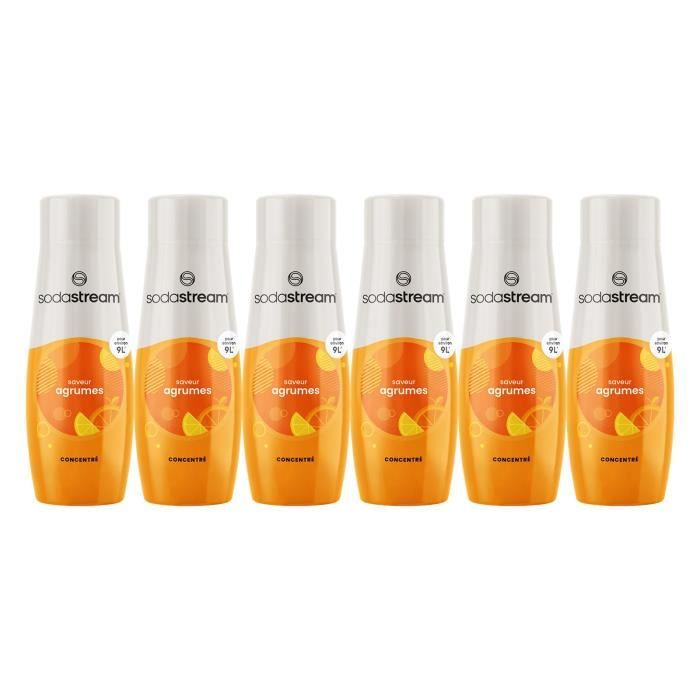 Concentrés SODASTREAM - Lot de 6 concentrés Agrumes - Jusqu'a 54L de boissons - 440ml