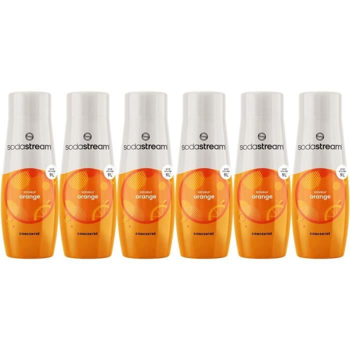 Concentrés SODASTREAM - Lot de 6 concentrés Orange - Jusqu'a 54L de boissons - 440 ml