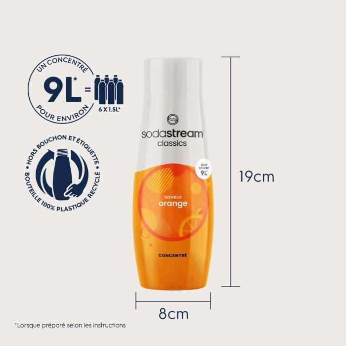 Concentrés SODASTREAM - Lot de 6 concentrés Orange - Jusqu'a 54L de boissons - 440 ml