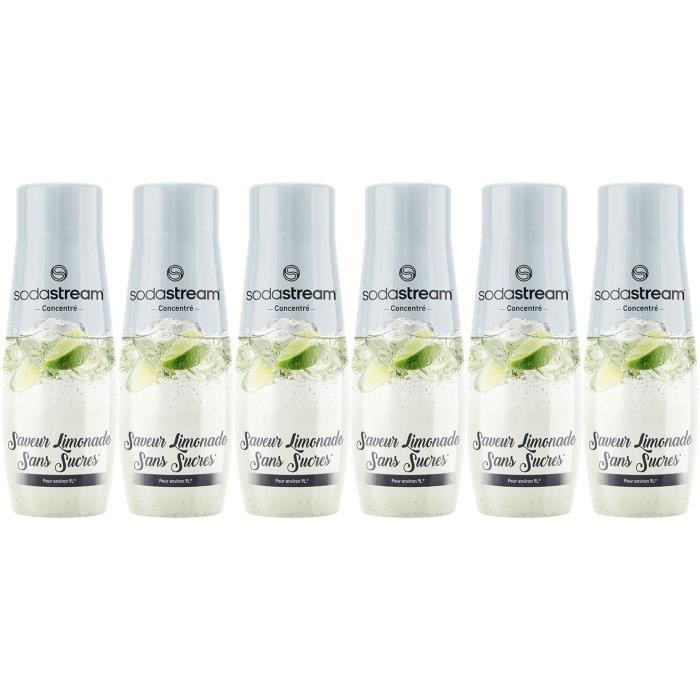 Concentrés SODASTREAM - Lot de 6 concentrés Limonade sans sucres - Jusqu'a 54L de boissons - 440 ml