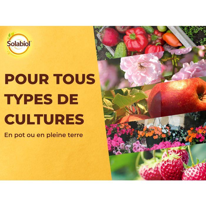 Engrais complet liquide - SOLABIOL - 2,5 L - Jusqu'a 250 L de solution - Universel - Tous types de cultures