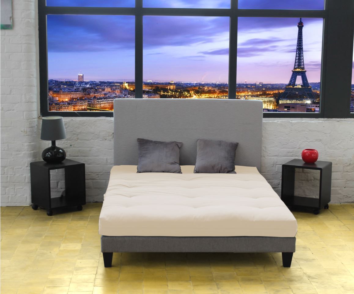 CONFORT DESIGN Matelas Futon 160 x 200 - Ep. 15 cm - Mémoire de forme - Anti-tâche -5 couches - Ferme équilibré - Fabriqué en France