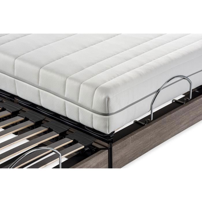 Ensemble matelas + sommier relaxation Èlectrique ERGO 2 Dreamzone - 2x80x200 cm - Ressorts ensachÈs - DEKO DREAM Ergo 2